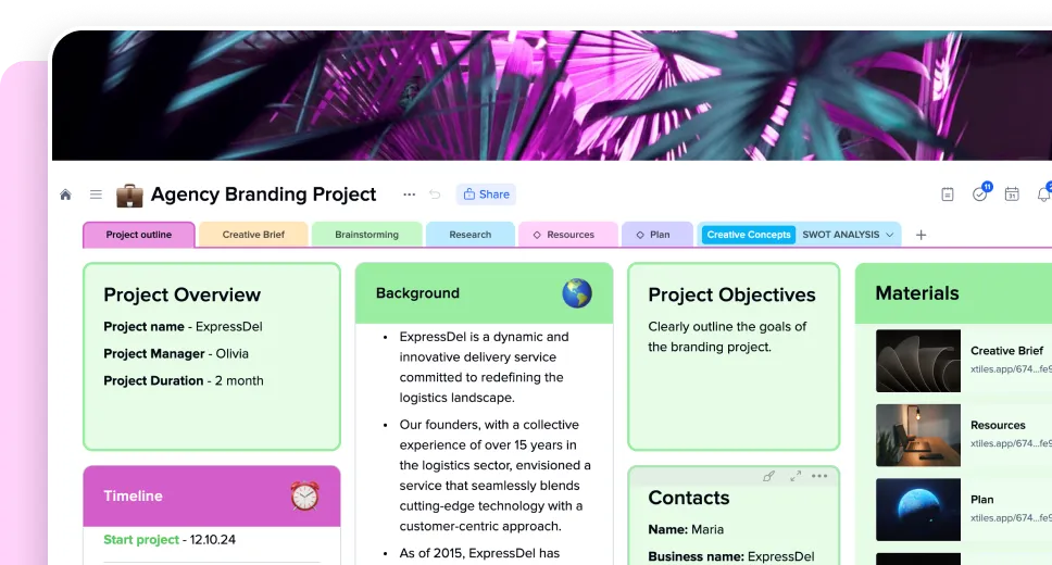 Agency/Team template preview
