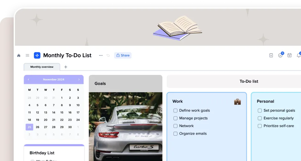 Planning template preview