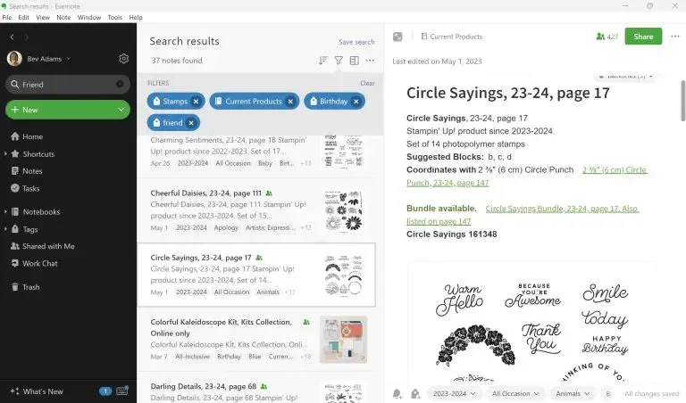 Evernote app screenshot
