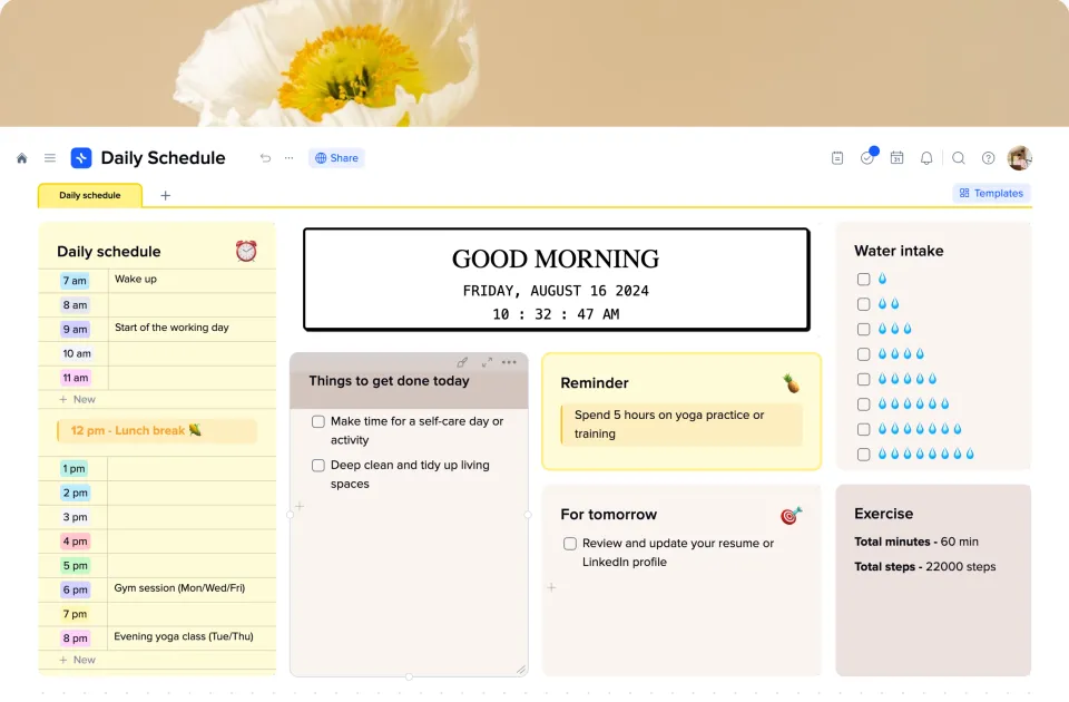Daily Schedule template preview